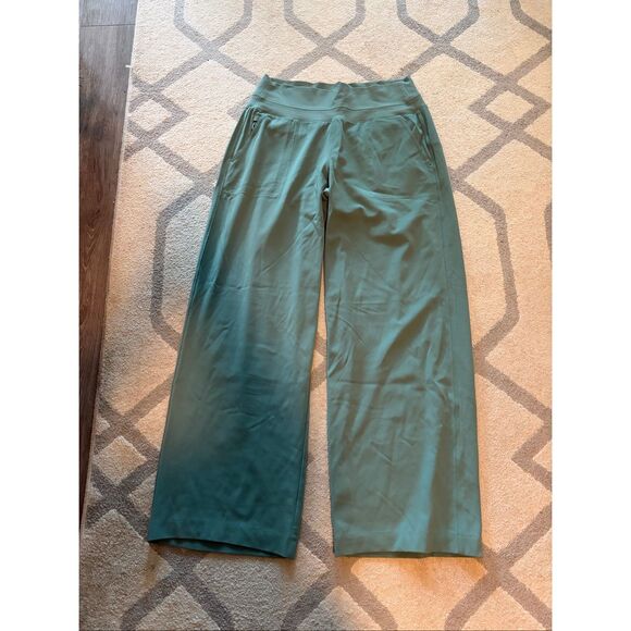 Athleta Venice Wide Leg Pants Women’s Large Deep Ocean Teal Green - Picture 3 of 6